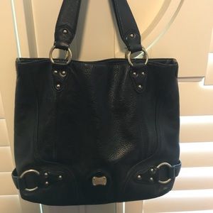 COPY - Black Michael Kors tote with gold hardware.